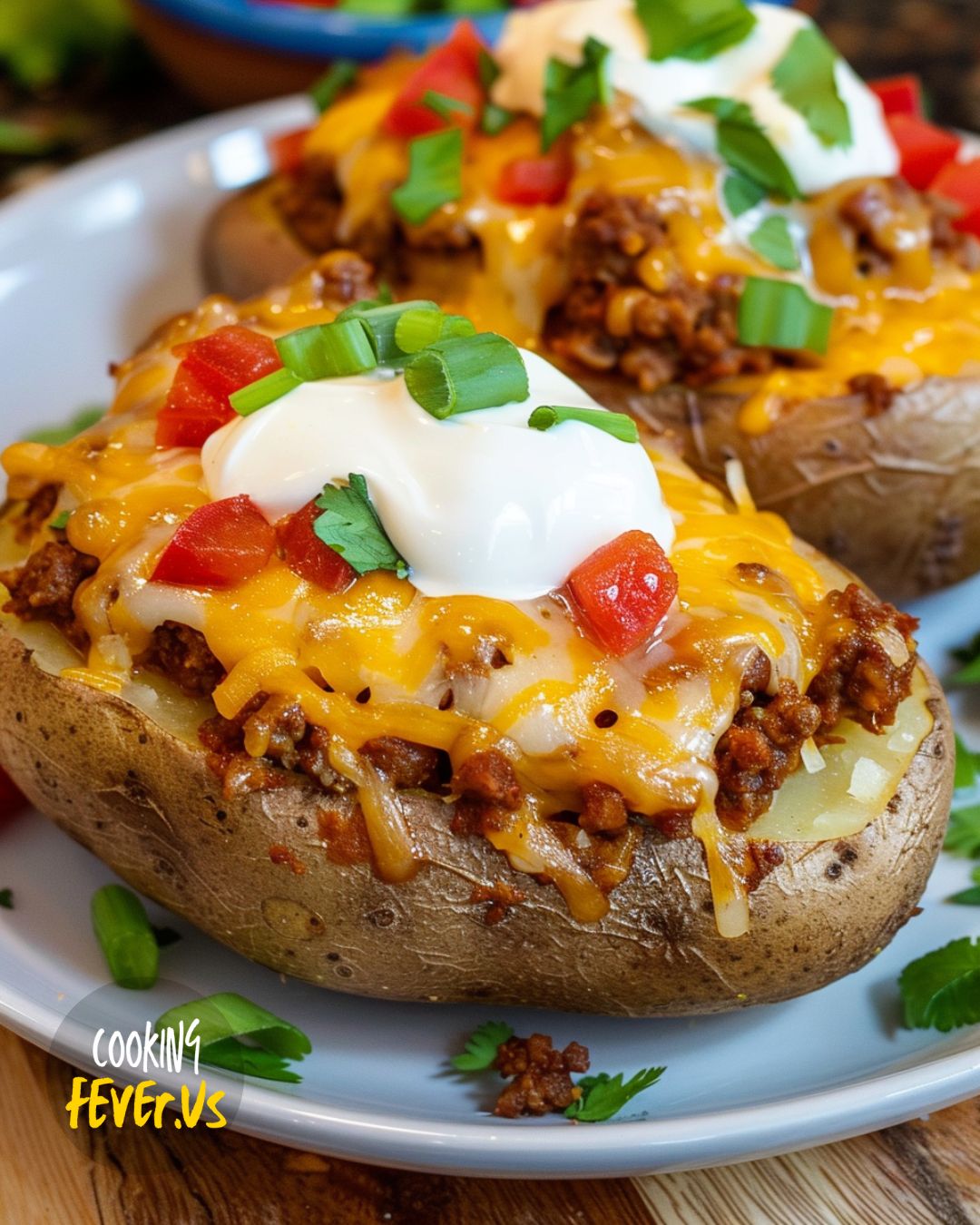 Double Stuffed Taco Potatoes Recipe