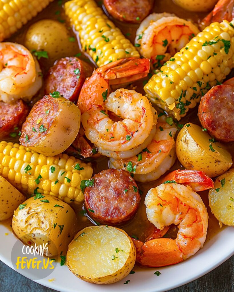 Serving Southern Shrimp Boil