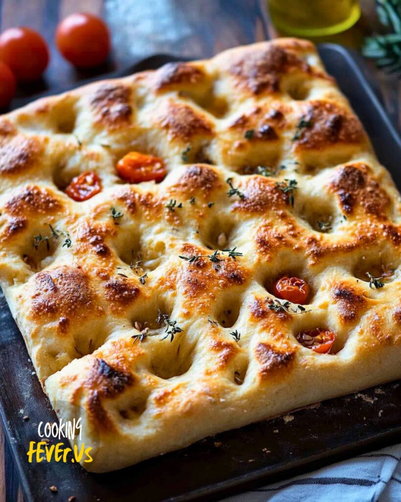 Serving Easy Sourdough Focaccia