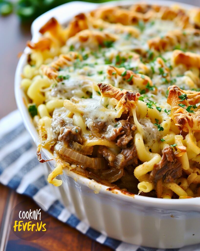 Making French Onion Beef Casserole