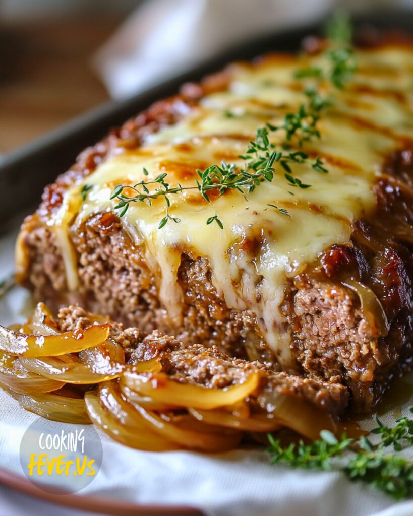 French Onion Meatloaf Serving