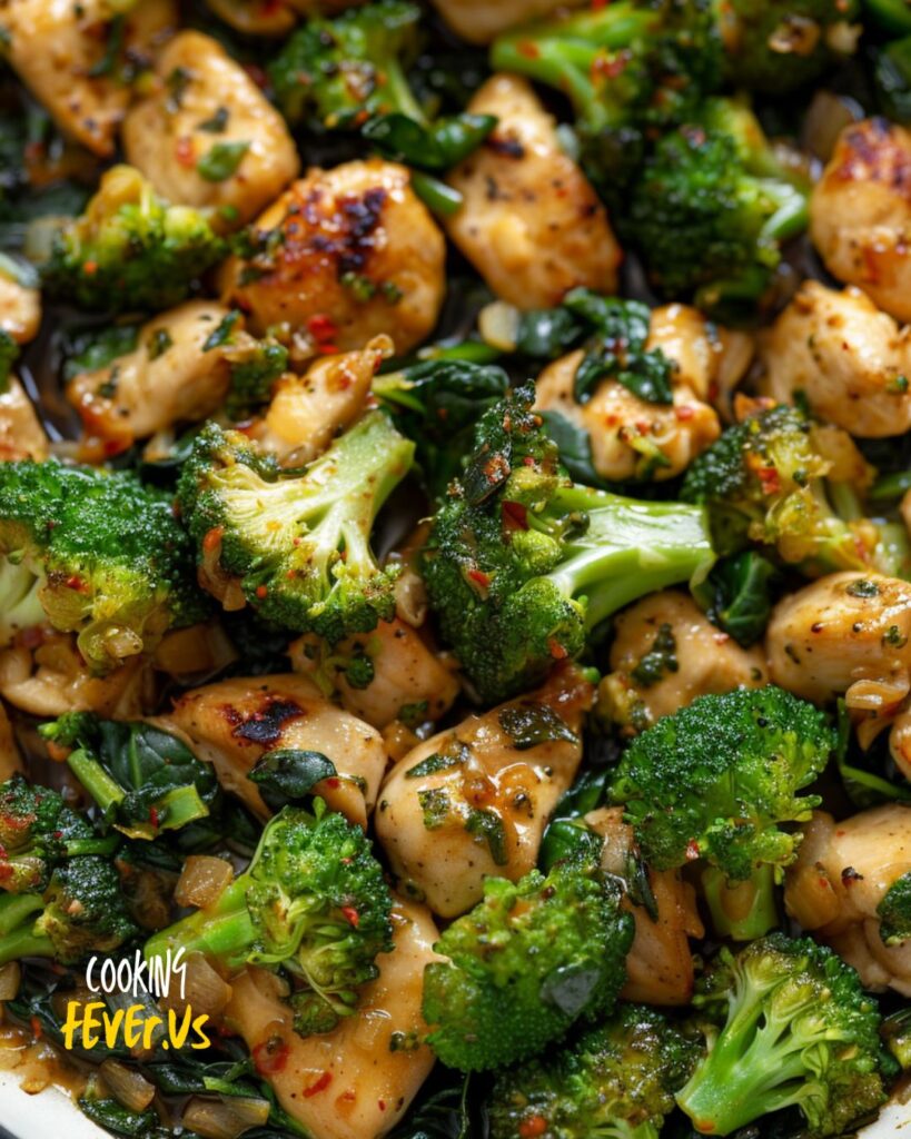 Garlic Chicken with Broccoli and Spinach Recipe