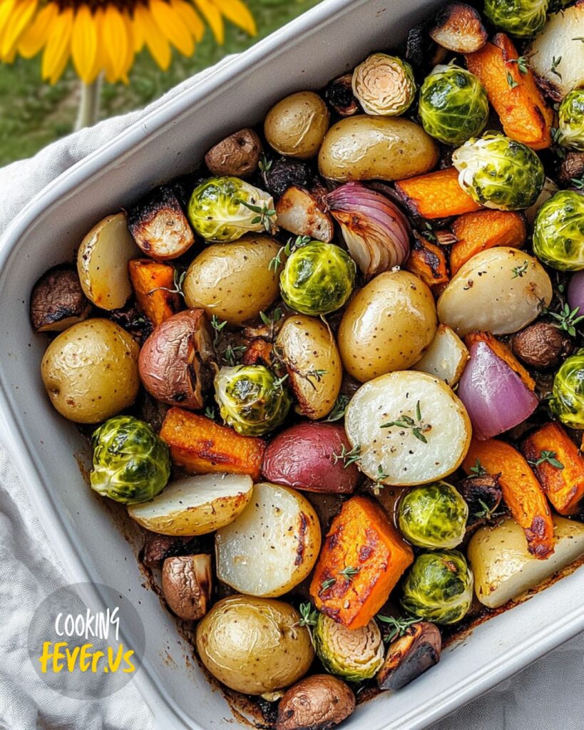 Making Garlic Herb Oven Roasted Vegetables