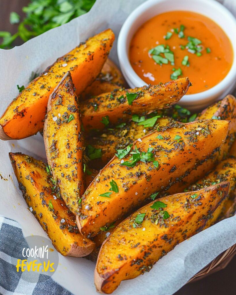 Garlic Herb Sweet Potato Wedges Recipe