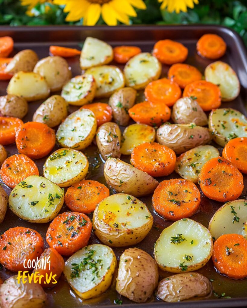 baking Garlic Roasted Potatoes Carrots