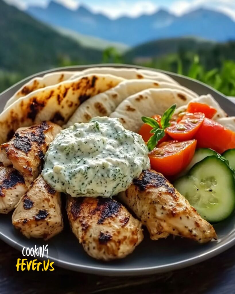 Greek Chicken Gyros with Cucumber Tzatziki Recipe