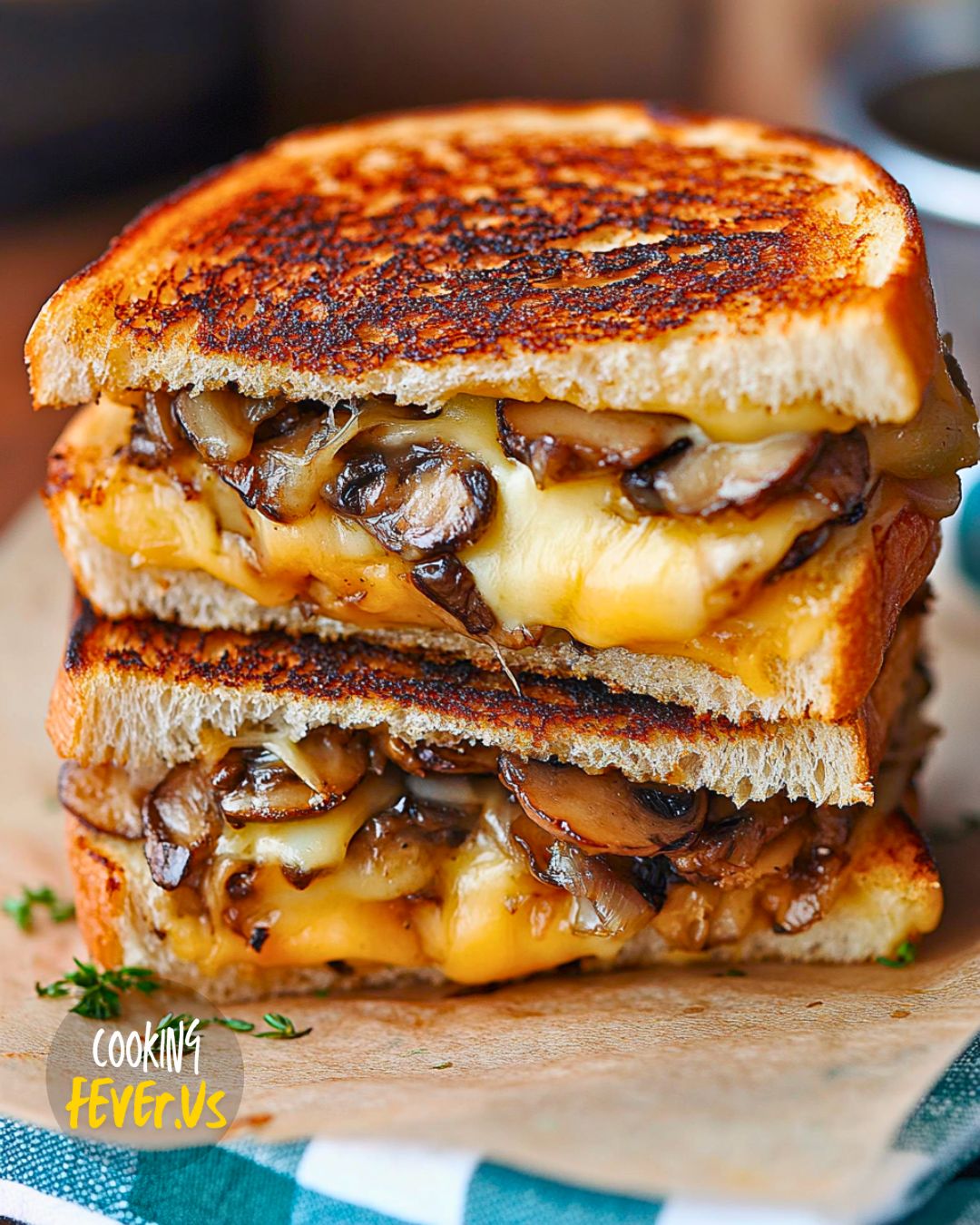 Grilled Cheese with Gouda, Roasted Mushrooms and Onions Recipe