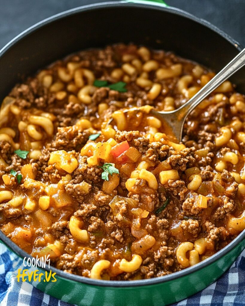 making Homemade Hamburger One Pot