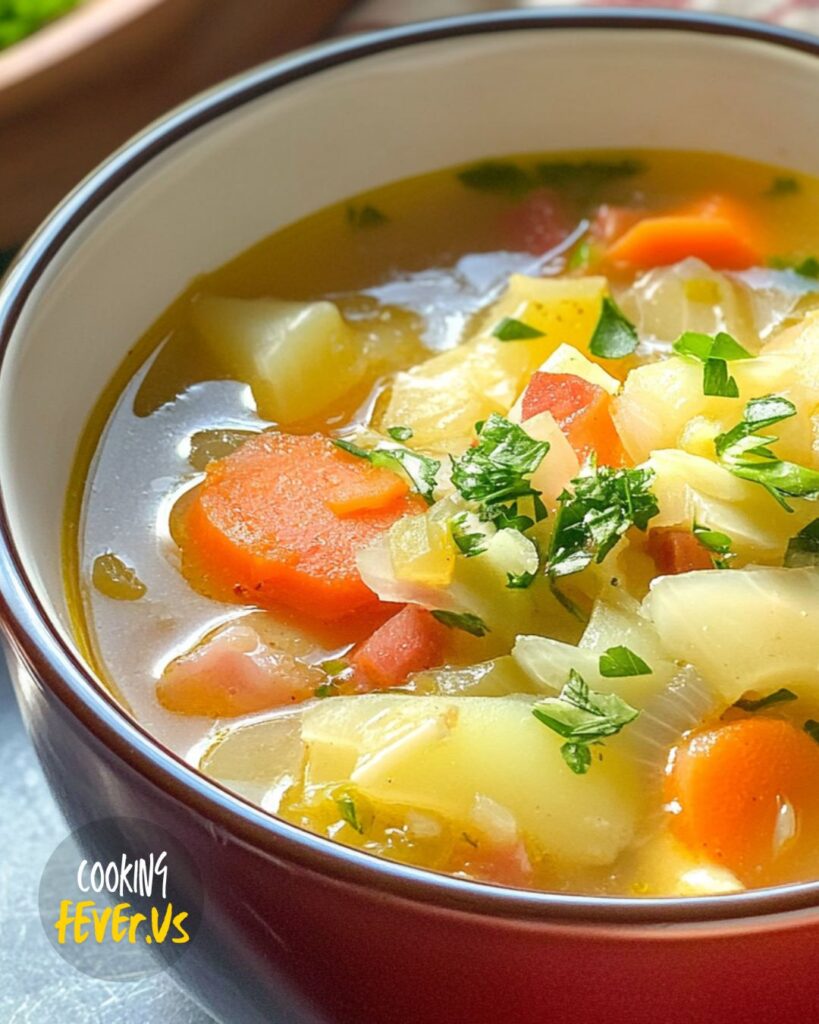 Making Irish Bacon Cabbage And Potato Soup