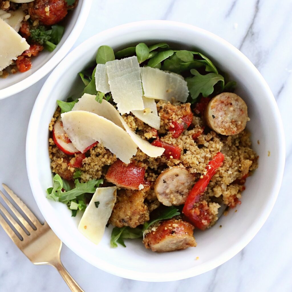 Italian Chicken Sausage Quinoa Casserole