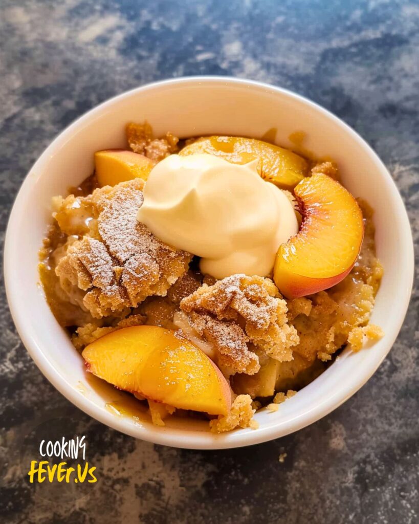 serving Keto Peach Cobbler