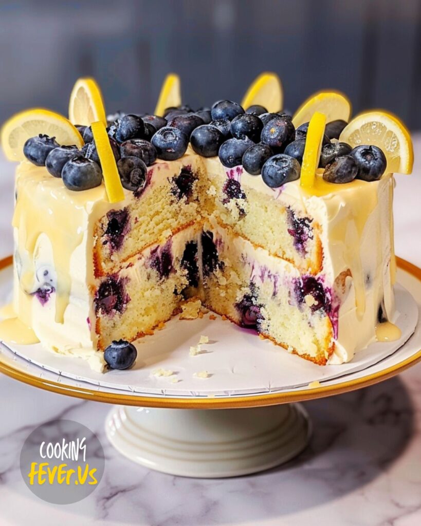 Making Lemon Blueberry Cake