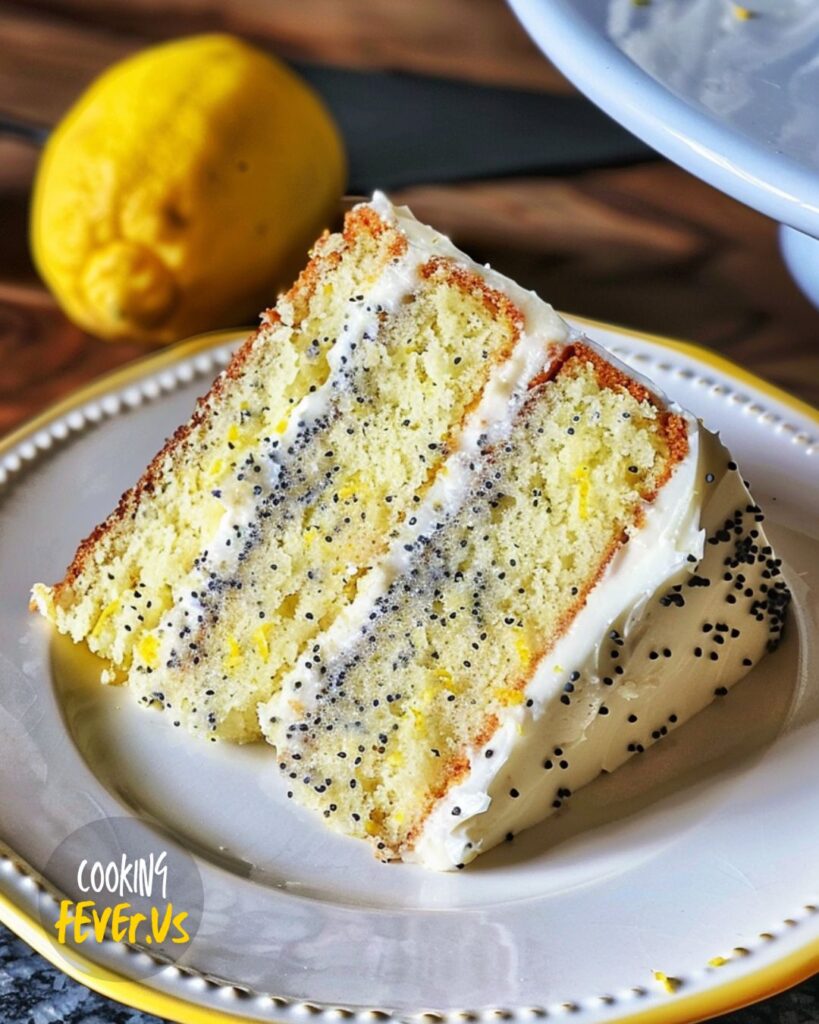 Lemon Poppy Seed Cake Slice