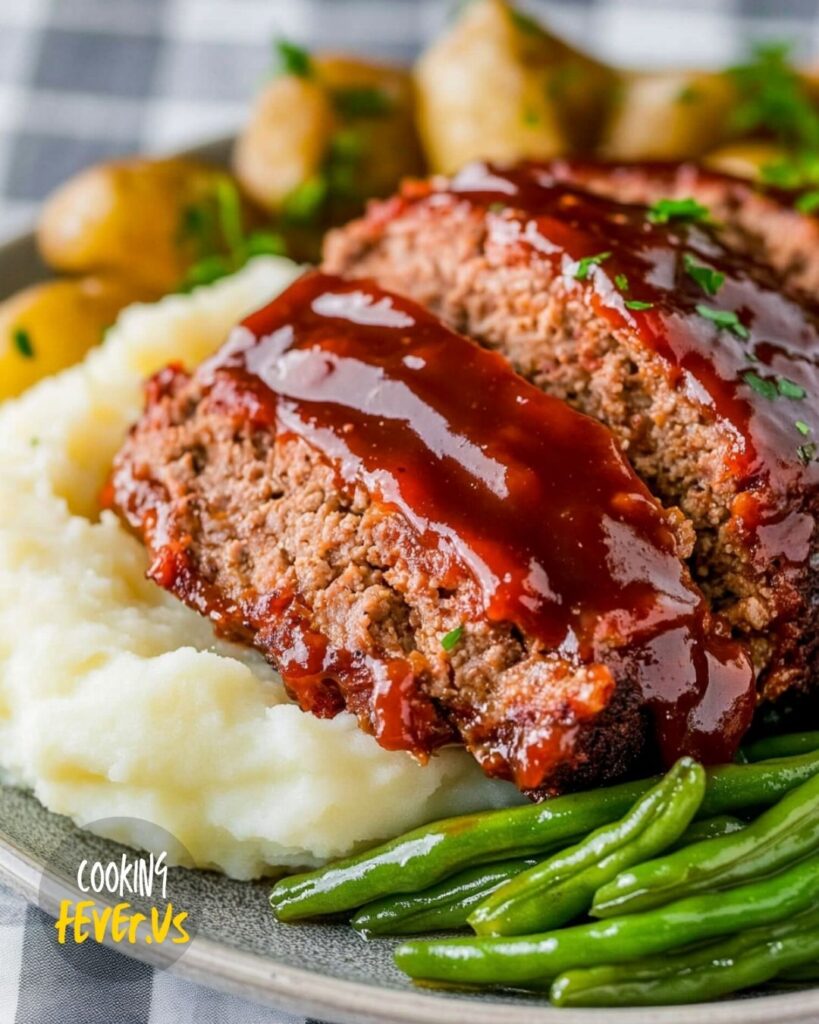 Serving a Meatloaf With A Tangy Ketchup Glaze