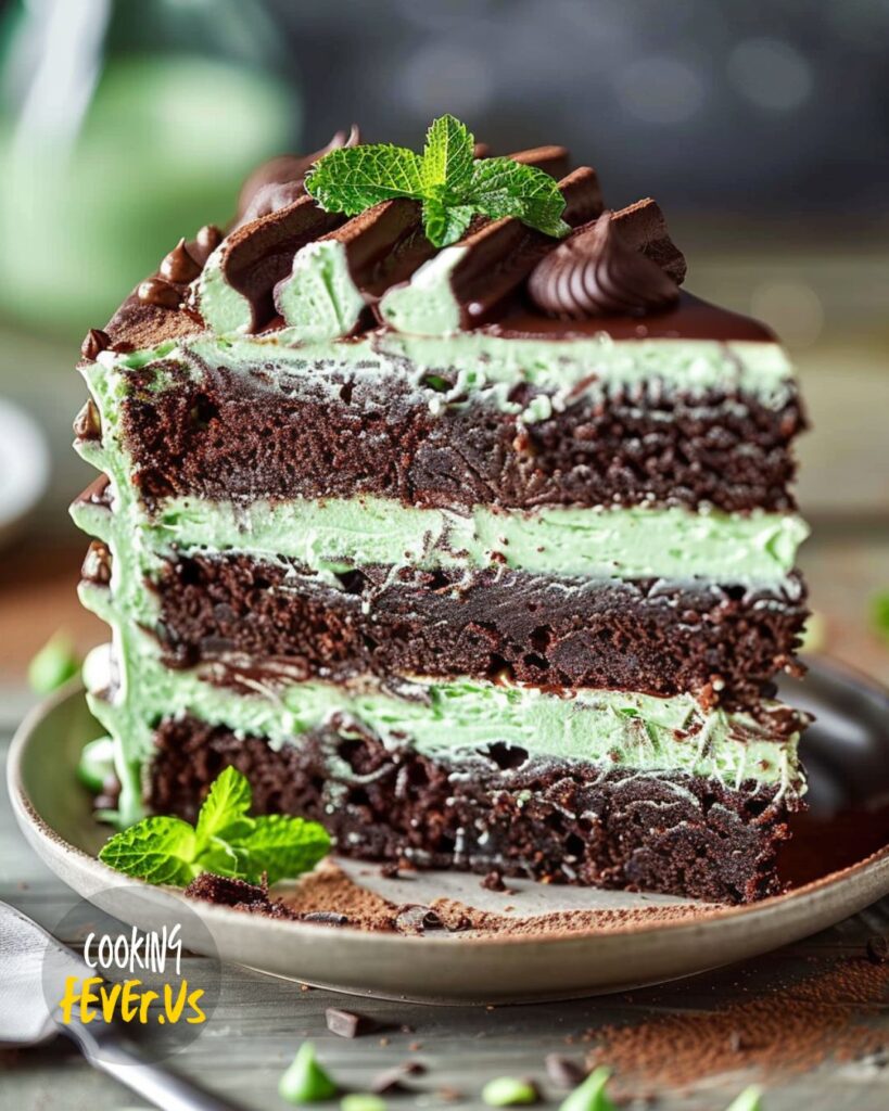 Mint Chocolate Cake Slice