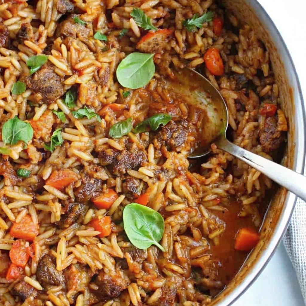 One Pot Orzo Bolognese