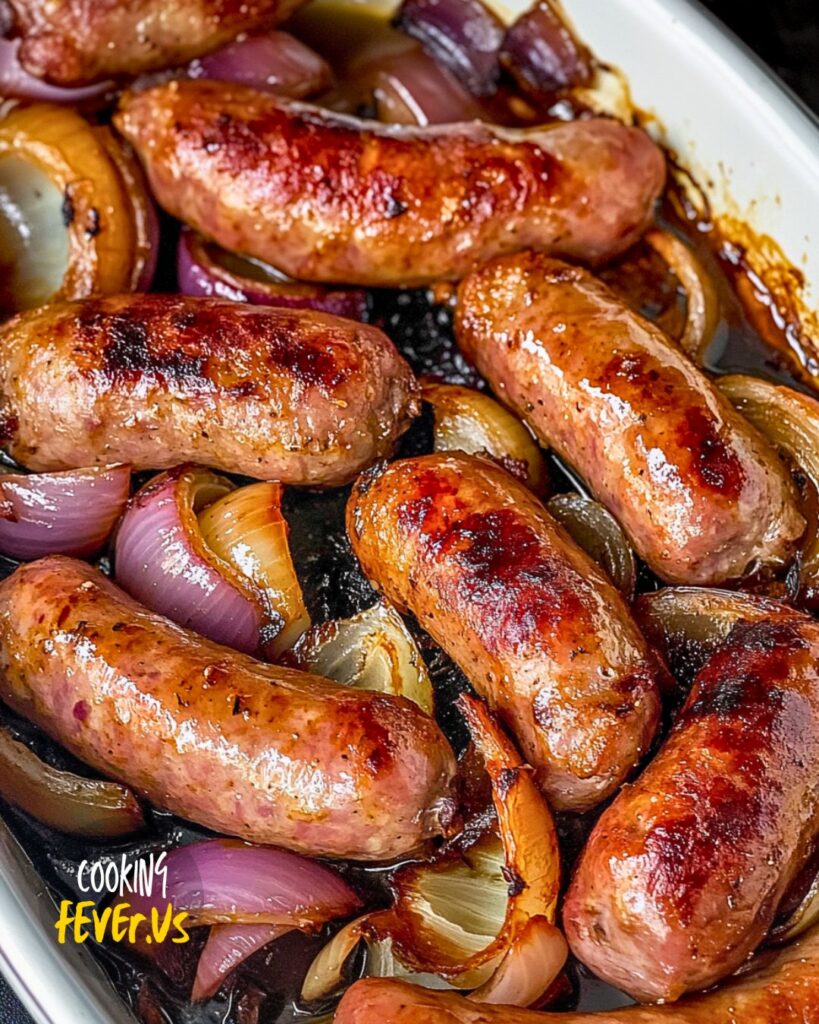 Oven Baked Brats With Roasted Onions Recipe