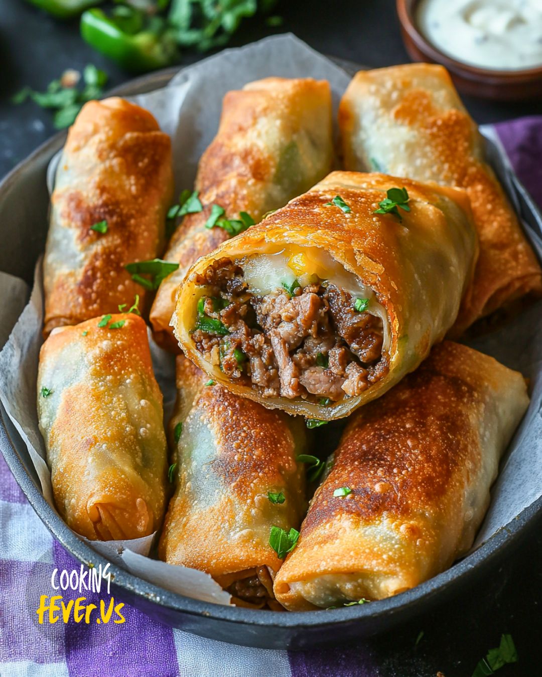 Philly Cheesesteak Egg Rolls Recipe