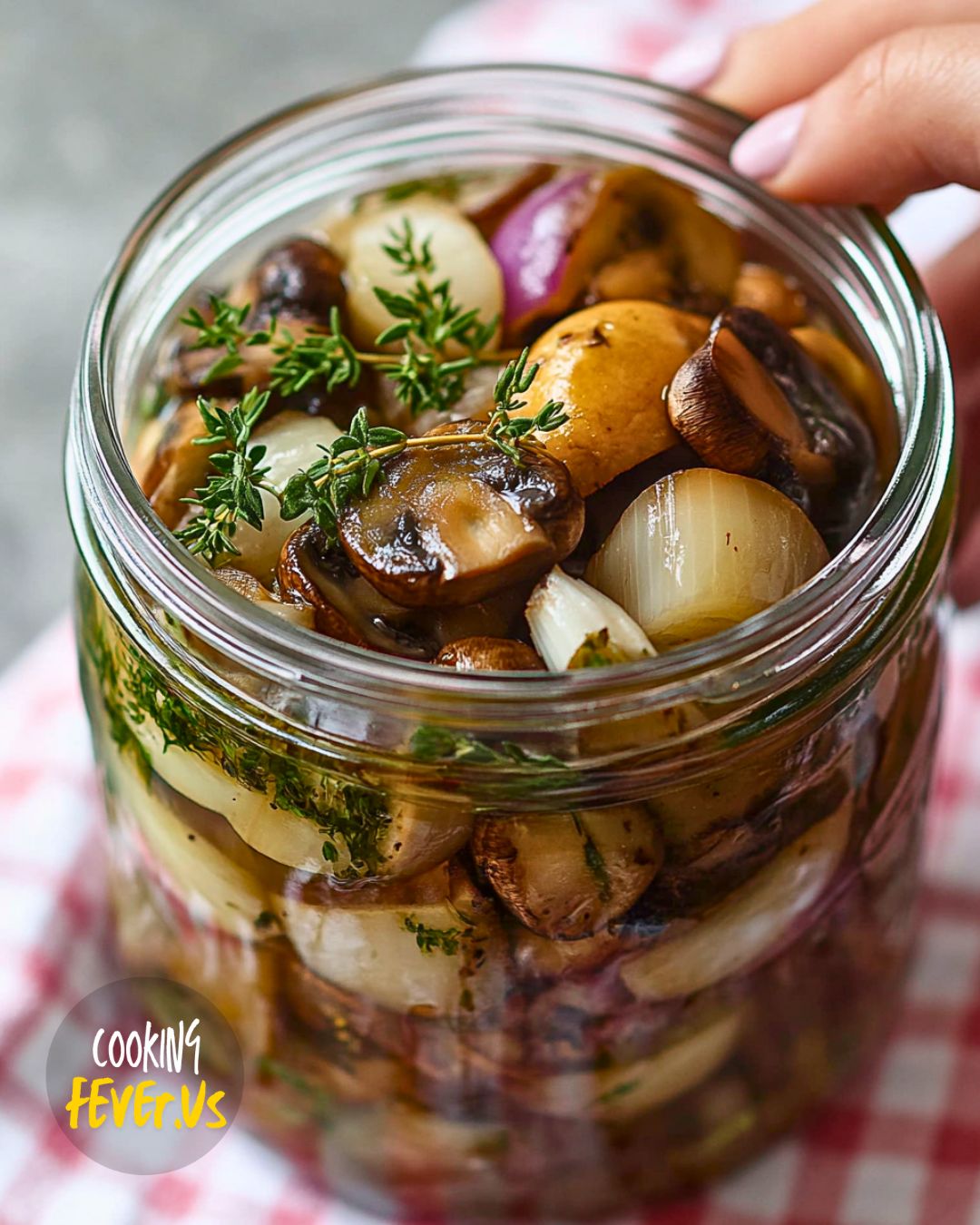 Preparing Pickled Mushrooms and Onions