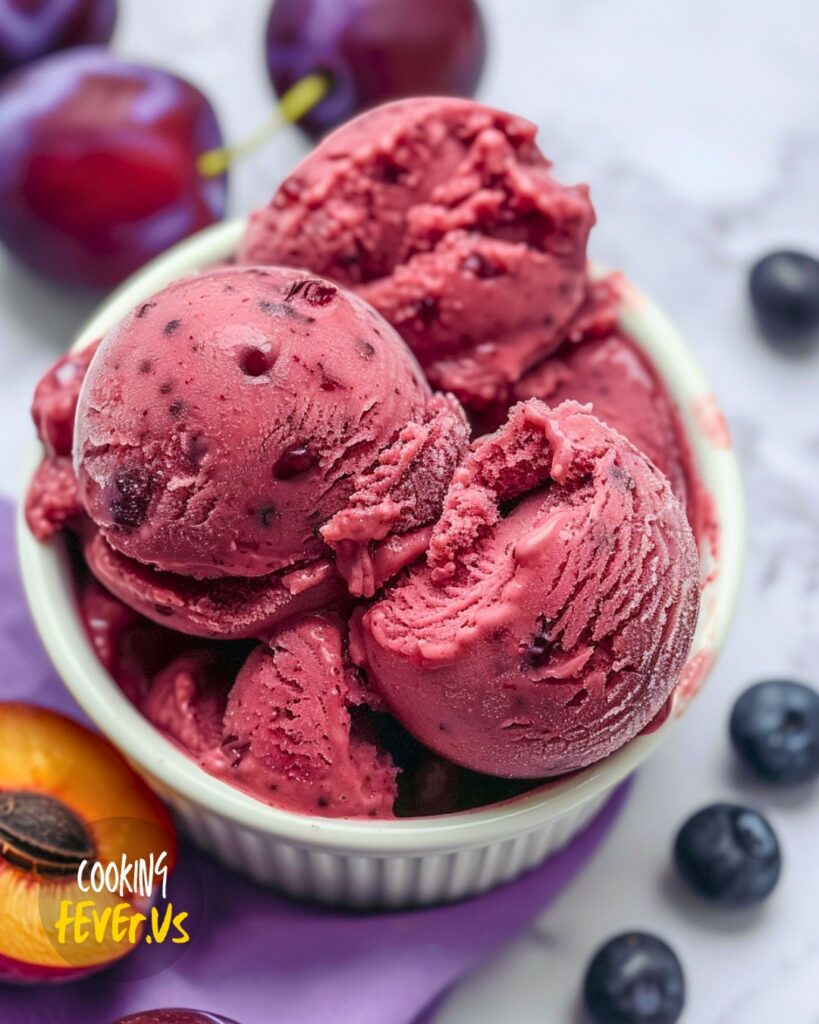 Serving Plum Sorbet