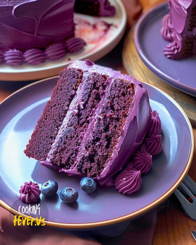 A slice of Purple Velvet Cake