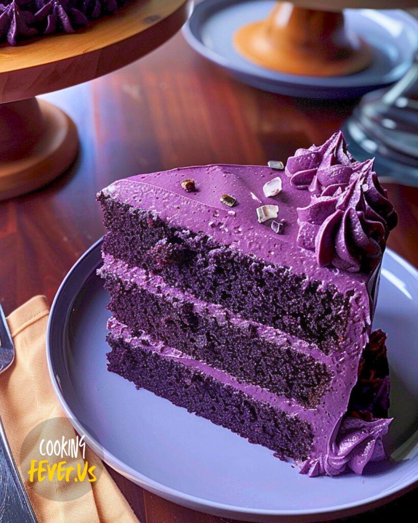 Serving Purple Velvet Cake