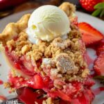 A slice of Rhubarb Custard Pie