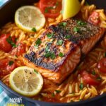 Making Salmon With Creamy Tomato Orzo