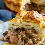 Sausage, Gravy, and Biscuit Pie