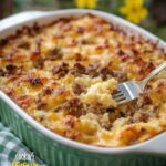 Making Sausage Hashbrown Breakfast Casserole