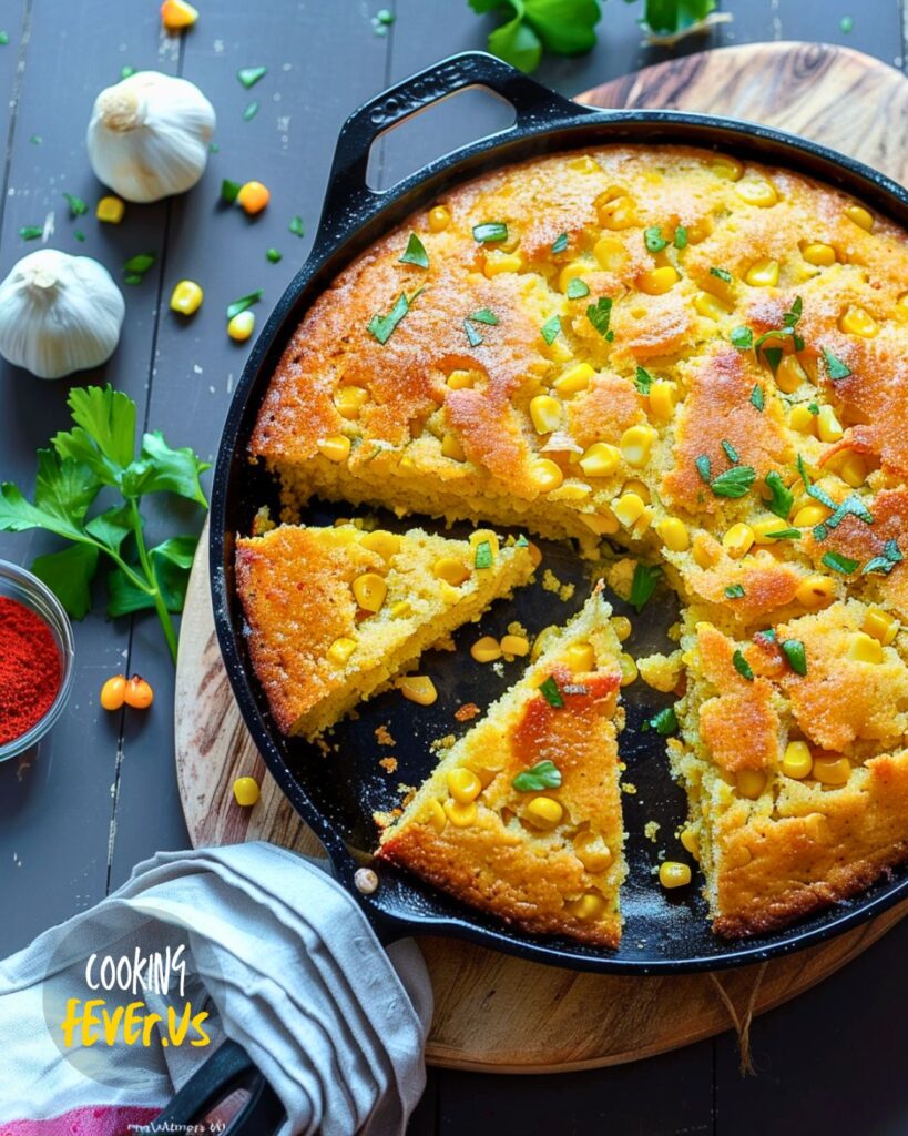 Making Skillet Cornbread with Creamed Corn