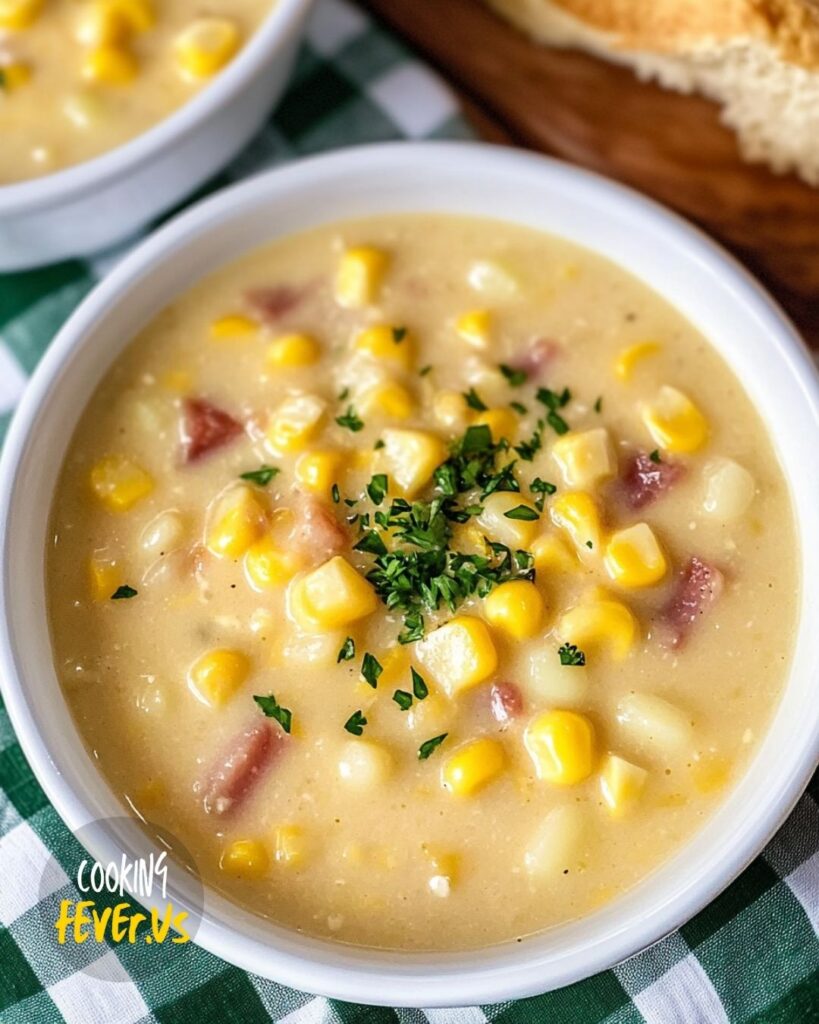 Making Slow Cooker Corn Chowder