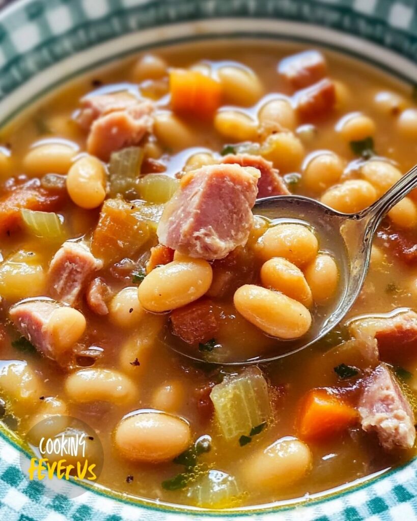 making Slow Cooker Ham and Bean Soup