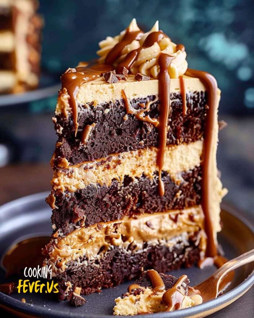 A Slice of Snickers Cake