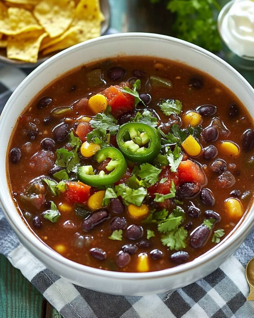 preparing cozy Spicy Black Bean Soup