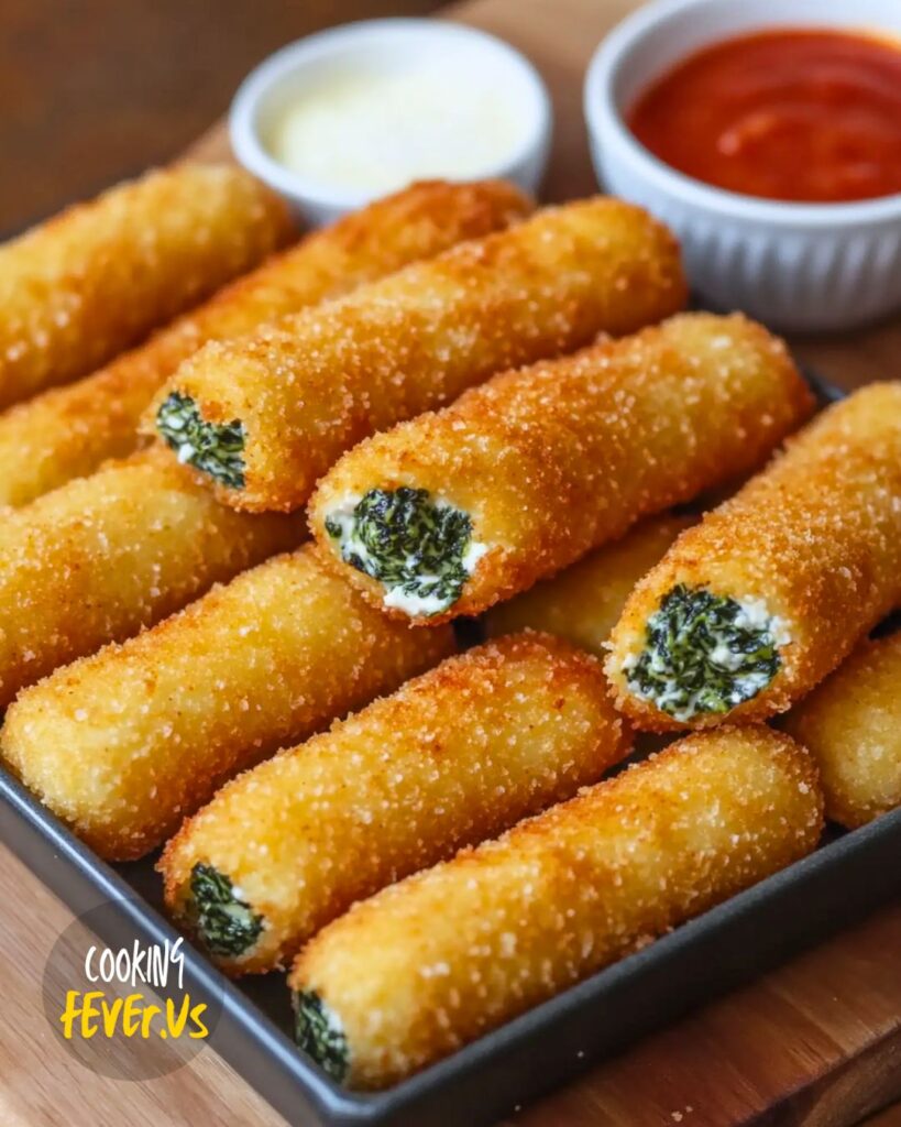 Spinach Dip Mozzarella Sticks Recipe