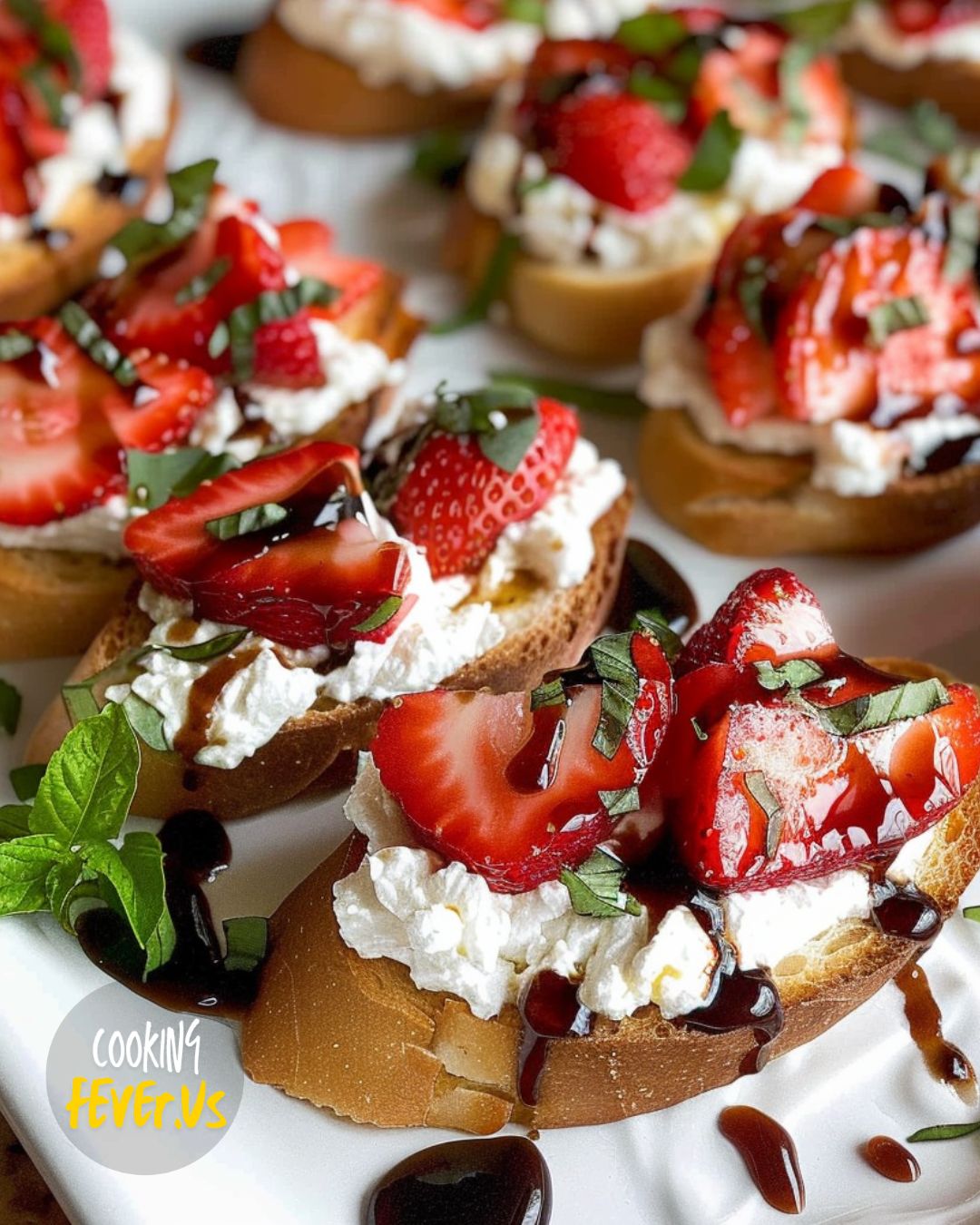 Strawberry Balsamic Crostini with Whipped Ricotta