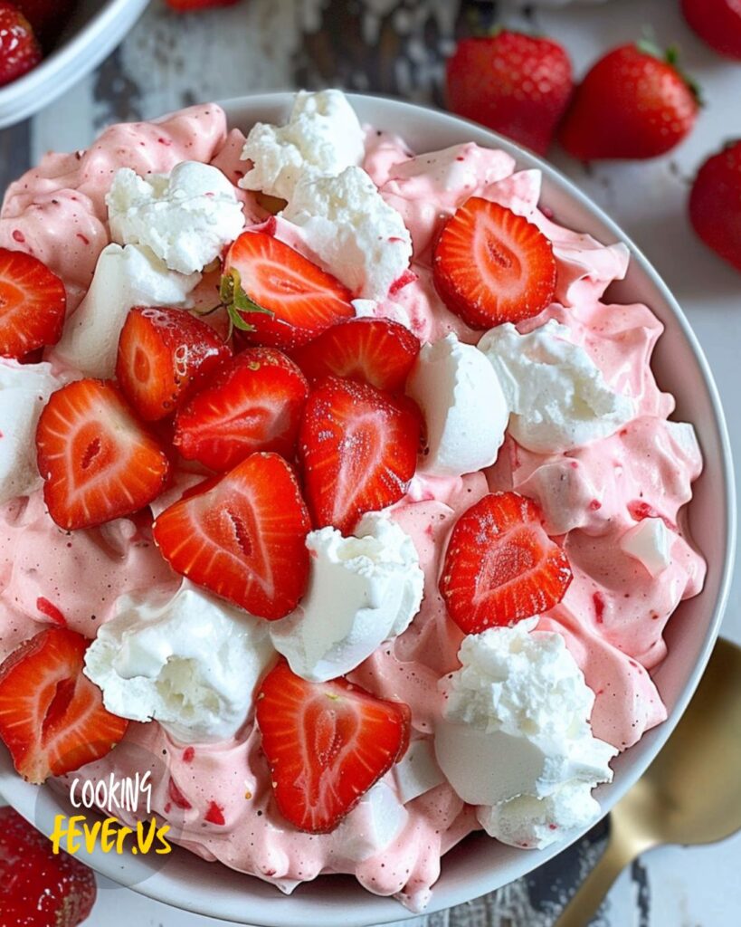 Serving Strawberry Fluff Salad