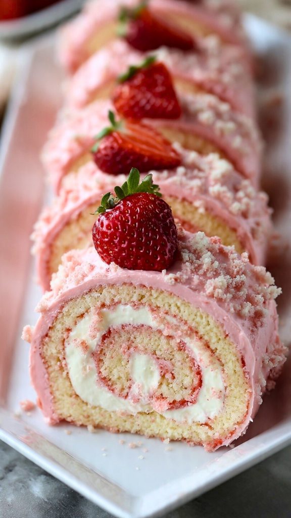 Strawberry Shortcake Cheesecake Rolls