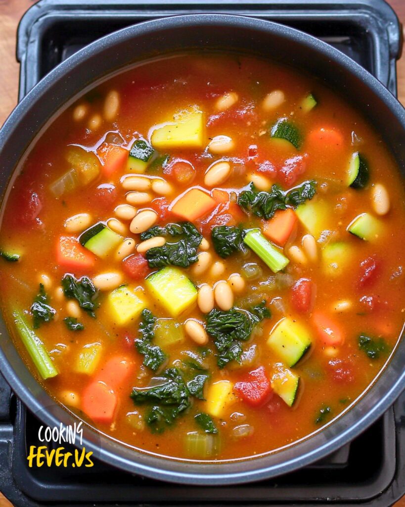 Making Summer Vegetable Minestrone Soup