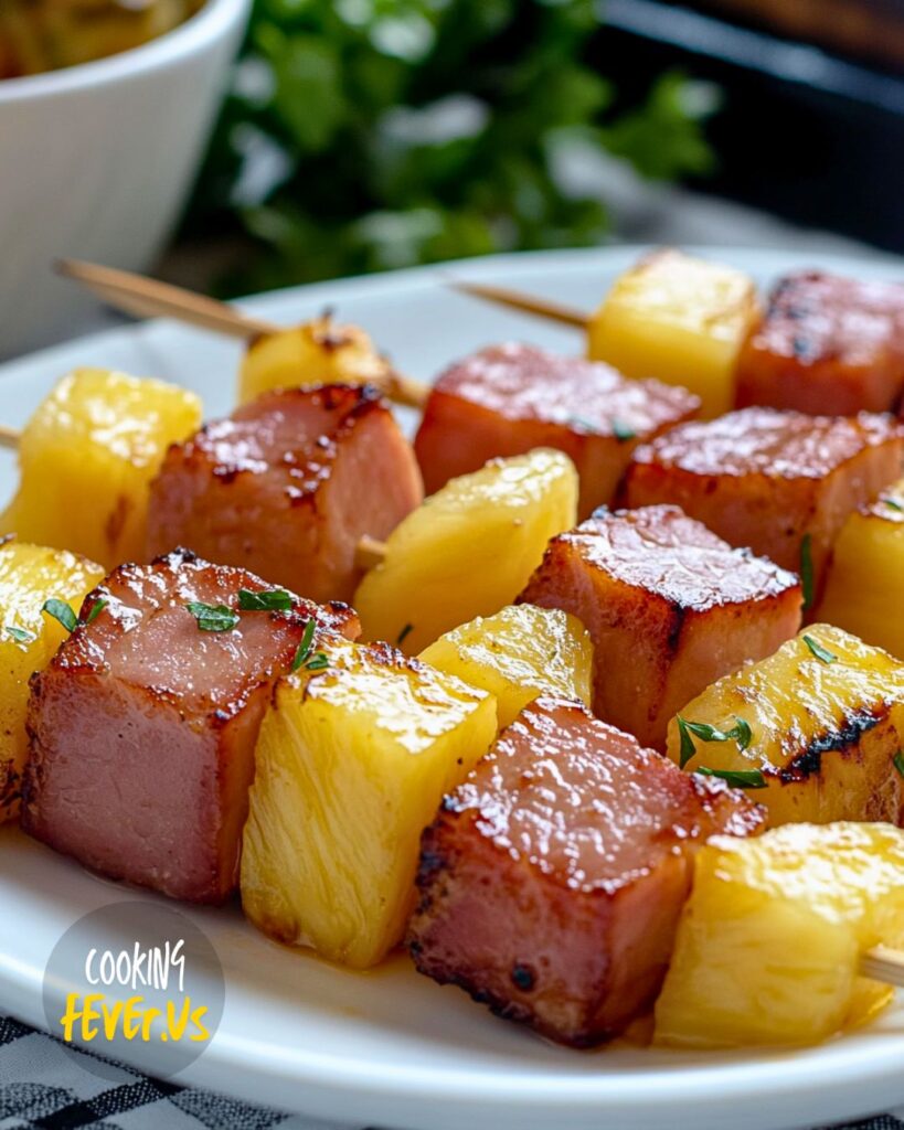 Sweet and Sour Ham and Pineapple Skewers Recipe