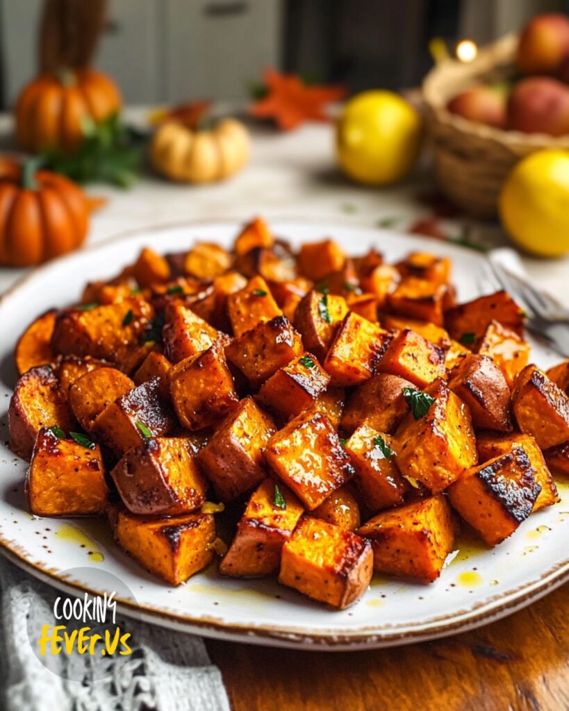 Making Honey Roasted Sweet Potatoes