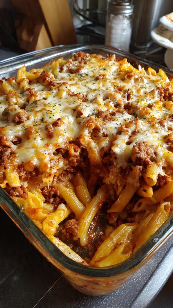 Baked Penne Pasta With Ground Beef