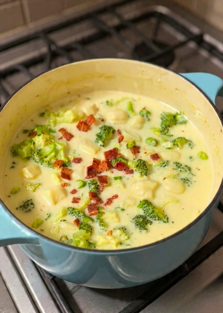 Broccoli Potatoes And Cheddar Soup