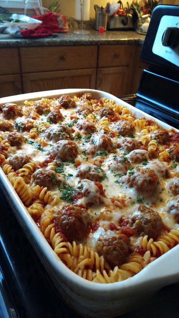 Dump And Bake Meatball Casserole