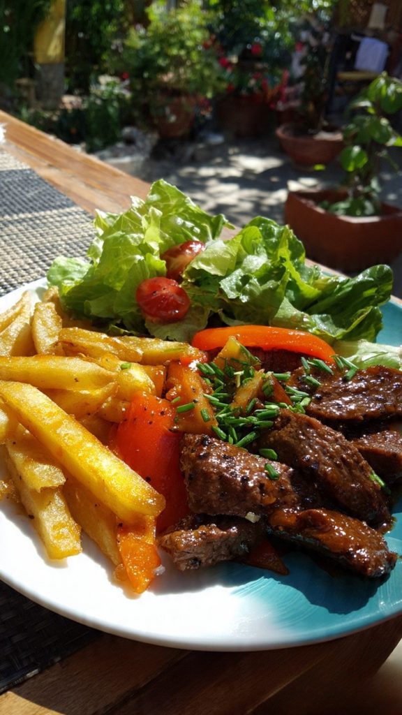 Pepper Steak Strips With Fries & Garden Salad | Balanced High-Protein Plate