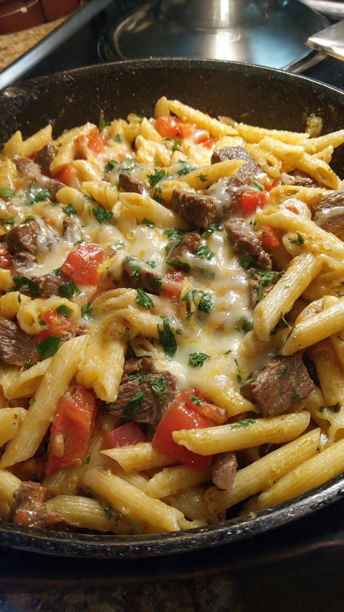 Philly Cheese Steak Pasta - Creamy Weeknight Meal Prep