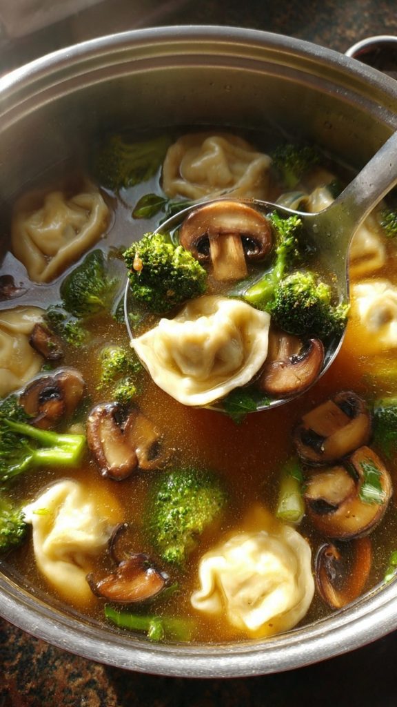 Quick Wonton Soup With Mushrooms | One-Pot Stovetop Soup
